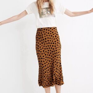 Madewell Leopard print spotted slip skirt